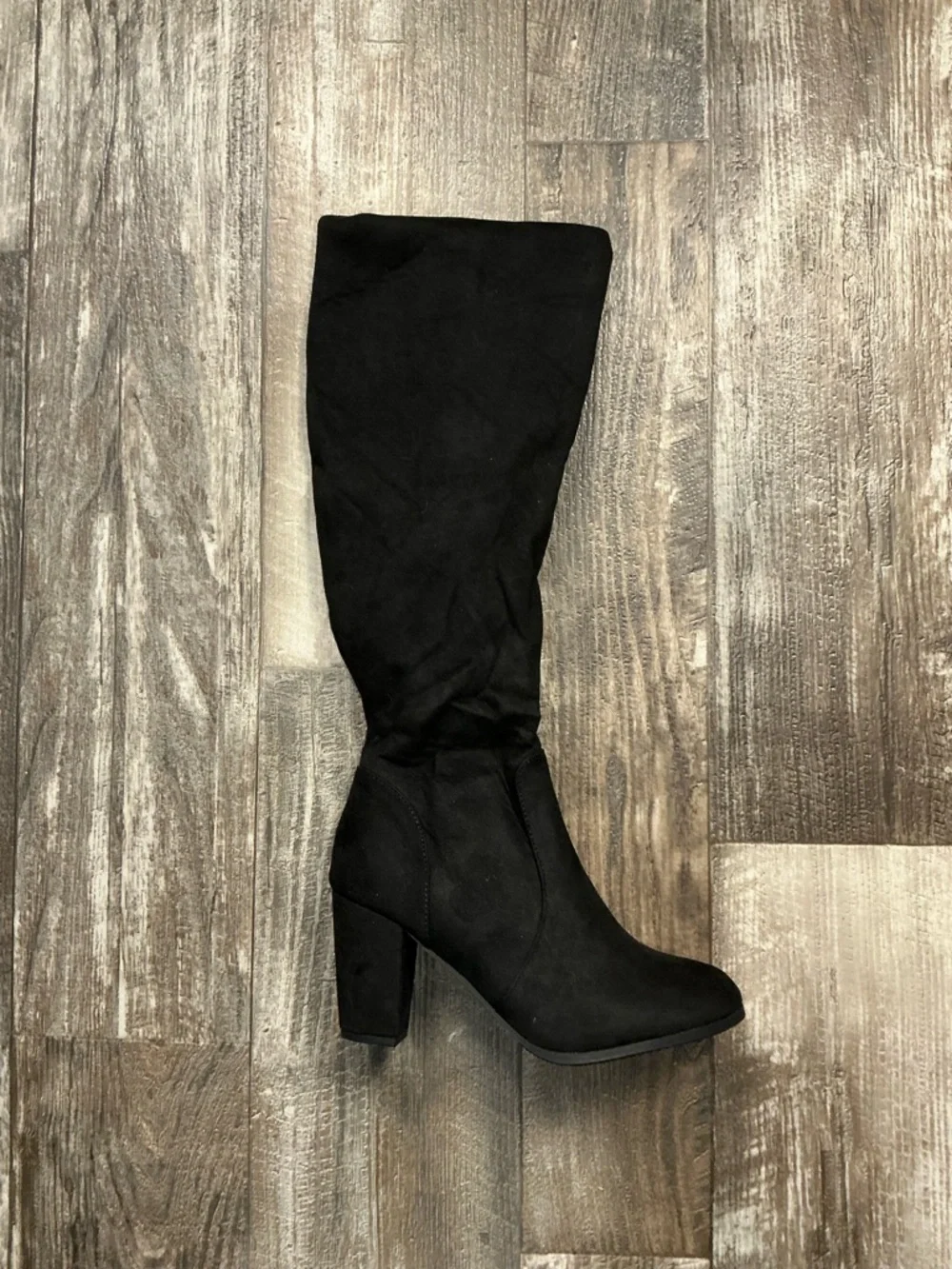 Dream Pairs Black Over-the-Knee Block Heel Boots Size 8